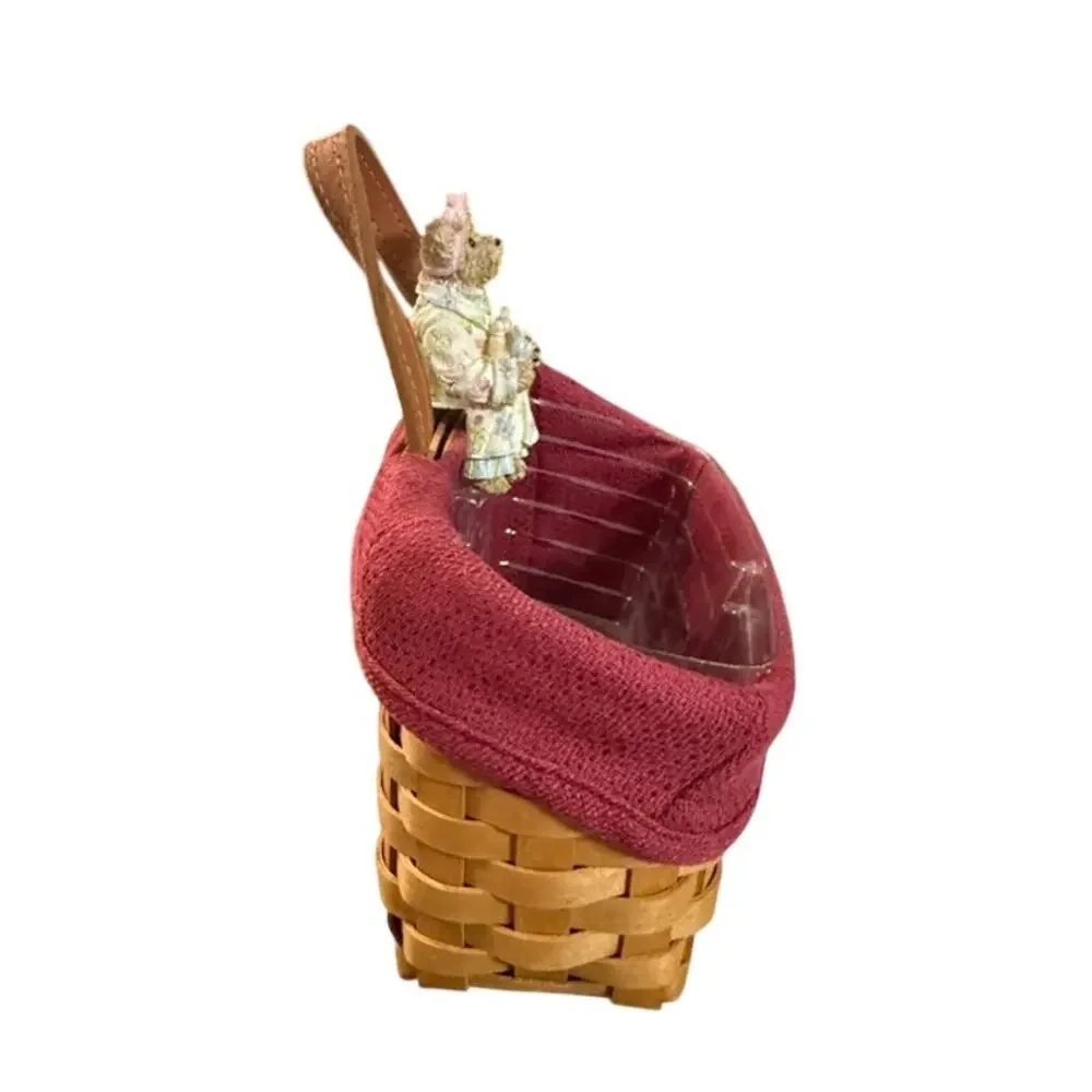 Longaberger Small Key Basket removeable Boyd's Bear Sitter, Liner and Protector